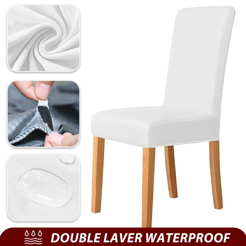 Elastic Waterproof Chair Cover Plain Spandex Dining Room Seat Covers Chair Protector For Restaurant Kitchen Banquet Seat Case