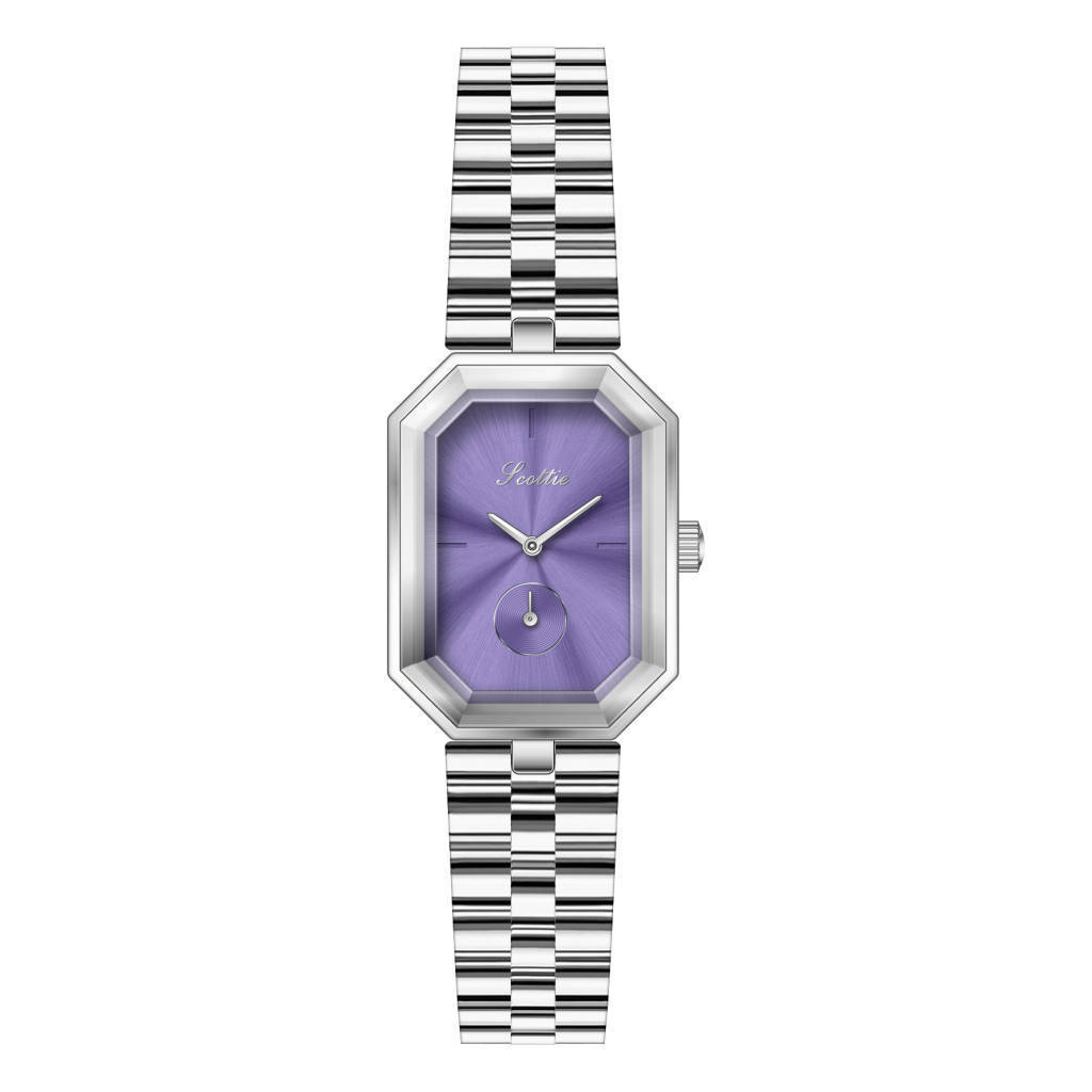 Square Small Dial Steel Belt Women S Watch Independent Second Dial 9610C