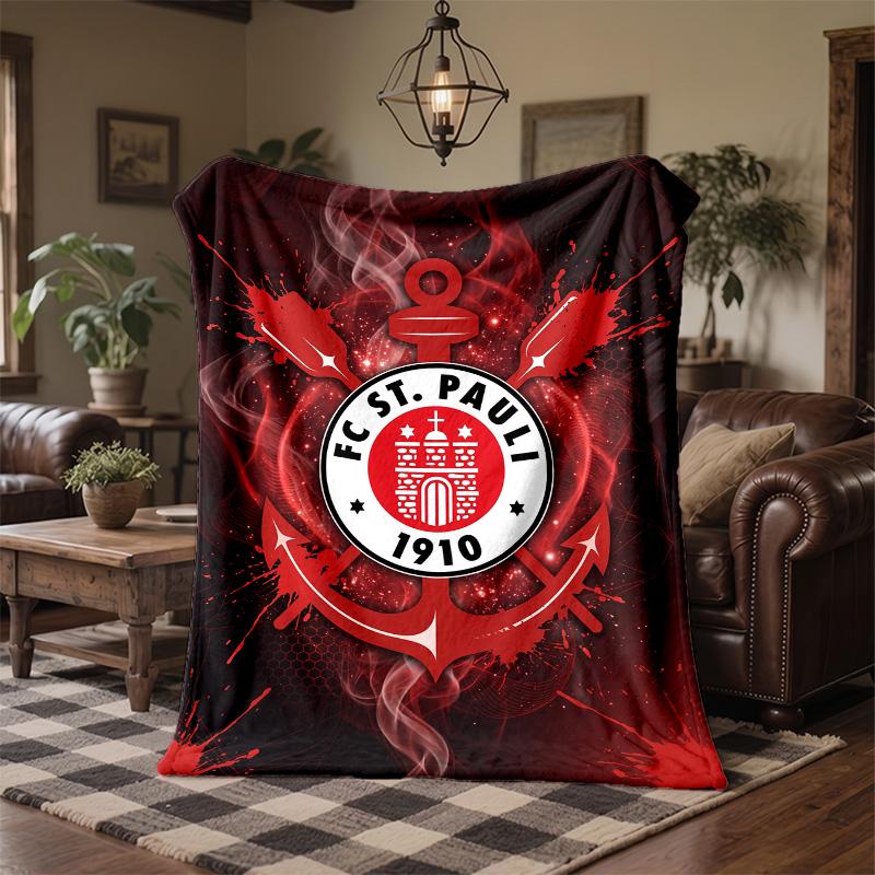 FC St. Pauli Football Print Flannel Blanket Soft Warm Sofa Bed Throw Blanket For Home Office Bedroom