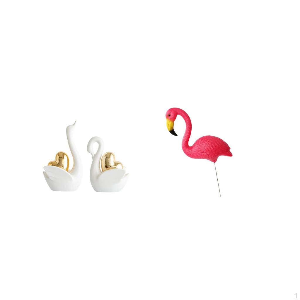 Swan Figurines Tabletop Ornament Art Crafts Couple's Decor Table Decoration Statues for Bookshelf