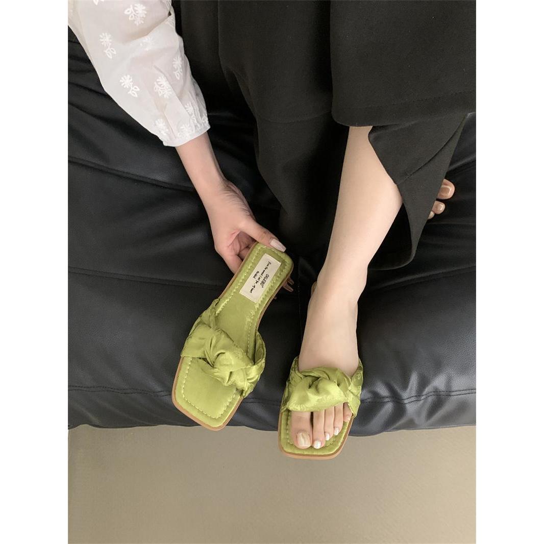 

Fashion Hot Selling Low Shoes Woman 2025 Slippers Casual Pantofle Glitter Slides Rubber Flip Flops Luxury New Jelly Soft Hawaiian Flat 40 зелёный