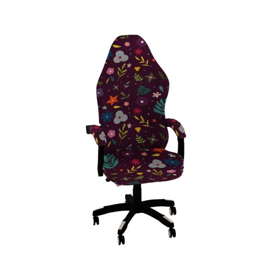 Gaming Chair Cover Dustproof Zipper Closure Printing Non-slip Highly Elastic Fabric Elastic Buttom Anti-slip Chair Dustproof Protective Sleeves