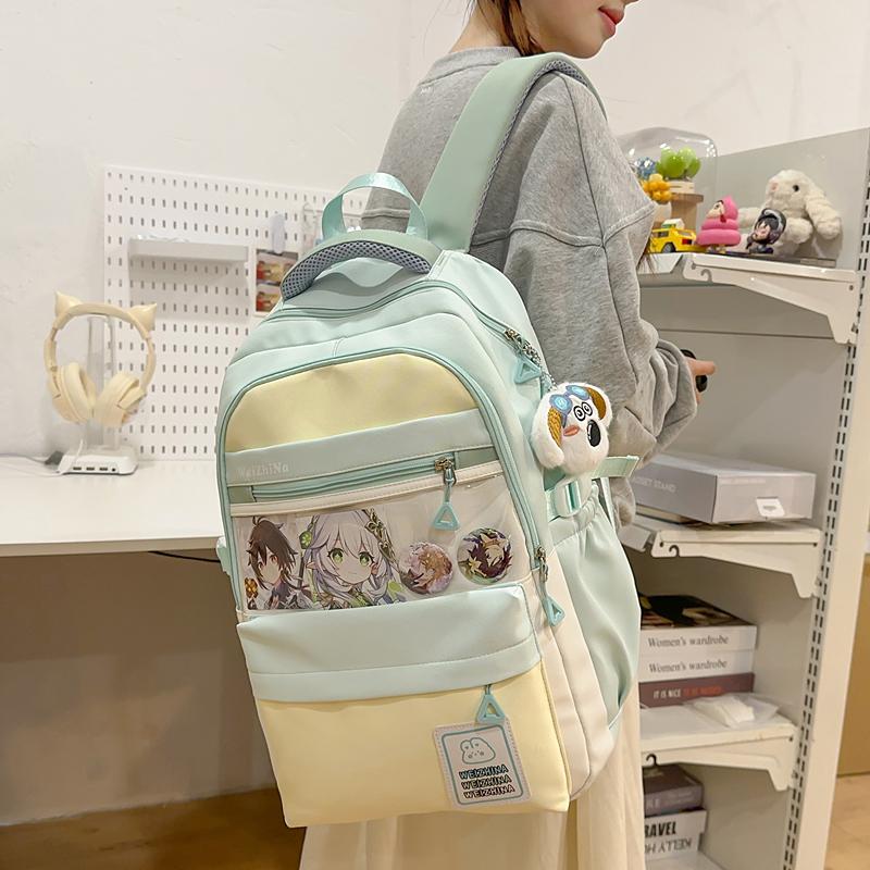 

Women s Contrast Backpack College Style Schoolbag For Middle School Students