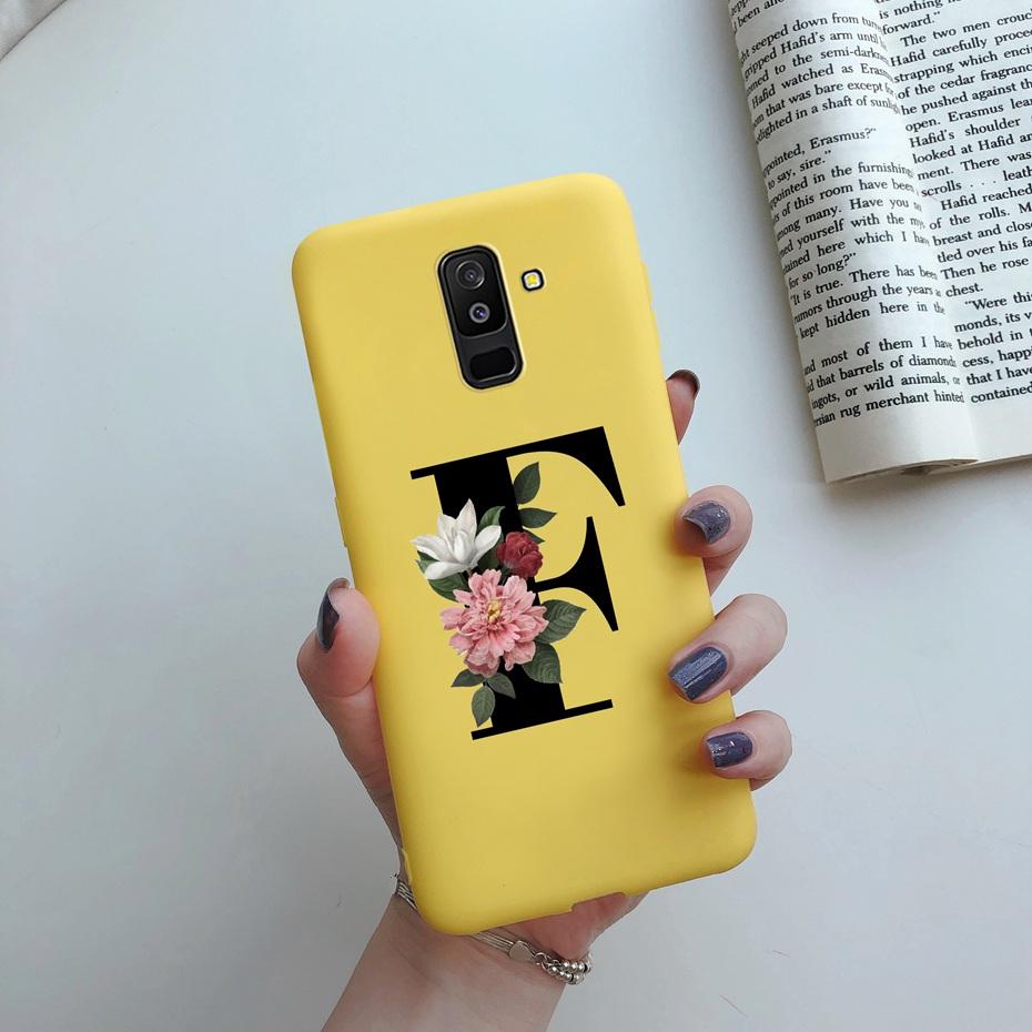 for Samsung Galaxy A6 2018 phone case A600 A600F for Samsung A6 a 6 plus 2018 A605 A605F A6plus case Beautiful 26 Letters cover