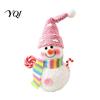 Warm White LED Hanging Decor Lighted Snowman Christmas Ornament with Knitted Hat, Light Cute Holiday Tabletop Pendant for Tree, Decorations Gift Kids