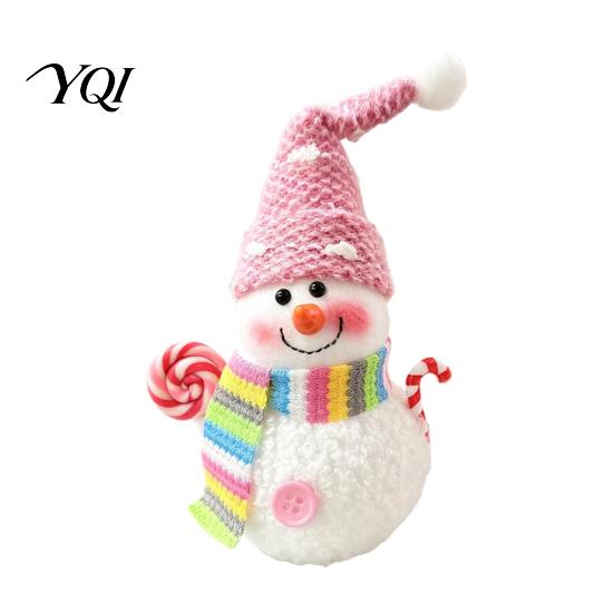 Warm White LED Hanging Decor Lighted Snowman Christmas Ornament with Knitted Hat, Light Cute Holiday Tabletop Pendant for Tree, Decorations Gift Kids