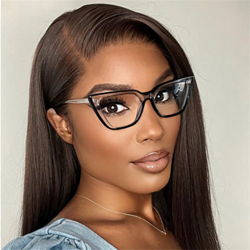 Fashion Cat Eye Transparent Gradient Frame Anti Blue Light Computer Reading Glasses Women Plus Point Sight 0 to +6