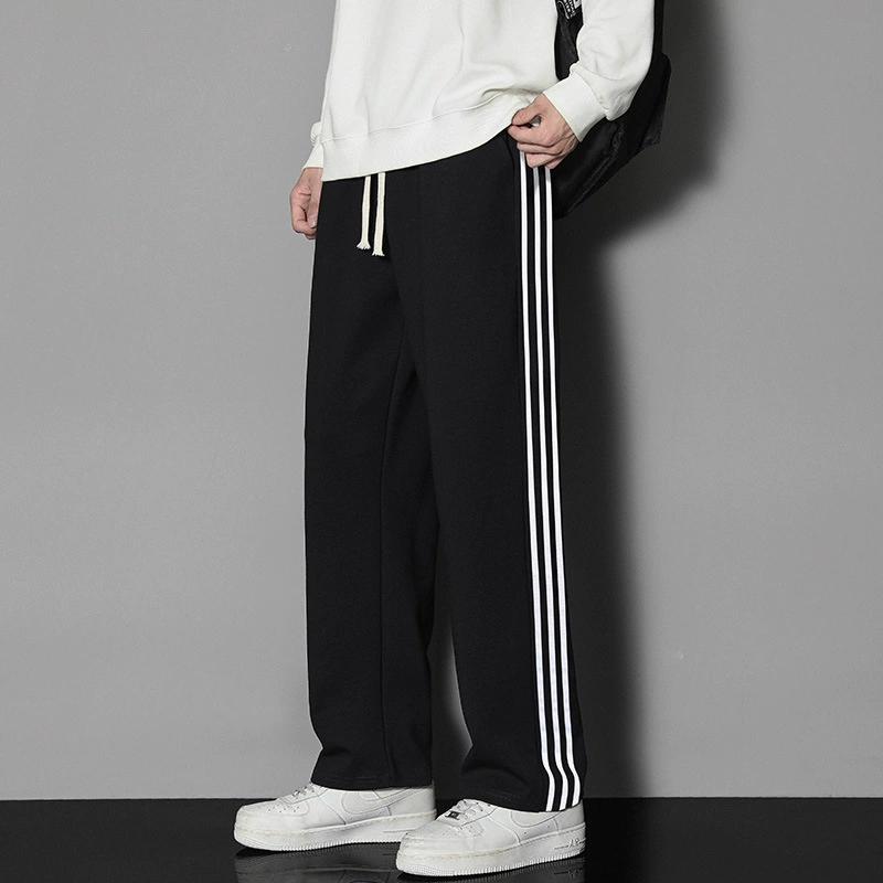 

Санитарные брюки, повседневные брюки, свободные прямые брюки, спортивные брюки, полосатые брюки унисекс L чёрный