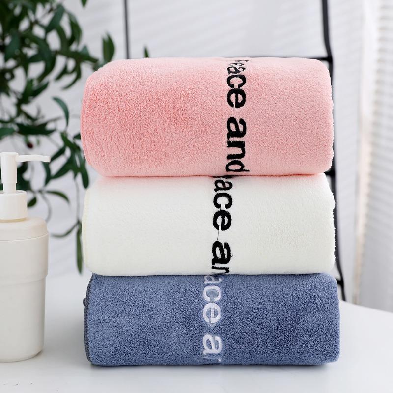 High Density Coral Fleece Towel Towel Set Water Absorption Coral Can Be Cut Edge Lock Edge Wrapping Microfiber Towel 70x32cm