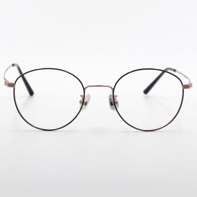 Aloeyewear [ALO BASIC] AL8202 0914G Katzenaugen Runde Schwarze/Roségoldene Metallbrille