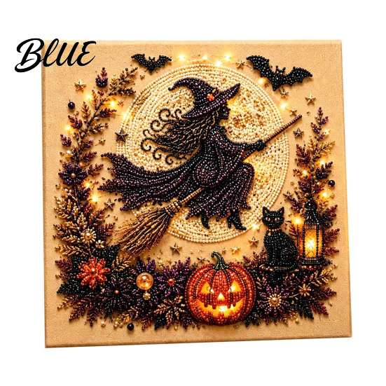 Stress Relief Creative Hobbies Halloween Faux Pearl Art DIY Kit Spooky Cute 3D Diamond Painting Paint Free Bead Set Craft Witch Black Cat