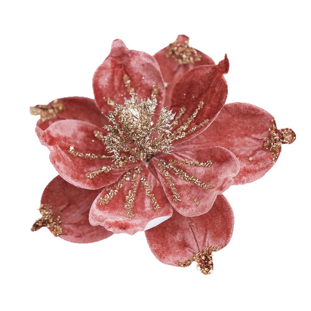 Artificial Magnolia Christmas Tree Ornaments - High-grade Fabric Flowers for Festive Decorations