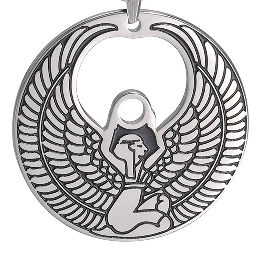 

Egyptian Pyramid Pharaoh Isis Amulet Pendant Necklaces For Women Men Stainless Steel Jewelry Vintage Talisman African Gift 50cm