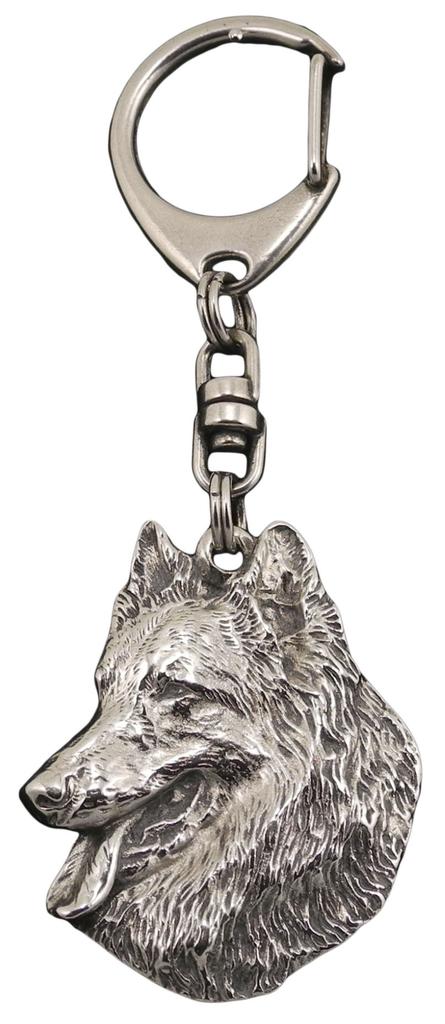 Belgischer Schäferhund, Belgischer Schäferhund - Versilberter Schlüsselanhänger mit Hund, Handtaschen-Deko, Rucksack-Anhänger der Marke Art-Dog