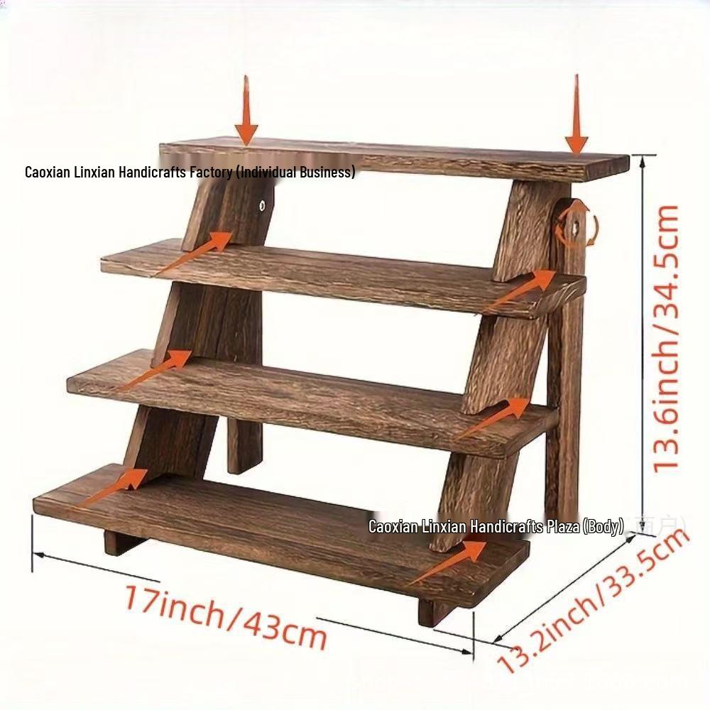 Wooden Ladder-Style Shelf: Multi-Purpose Display for Cupcakes and Potted Plants