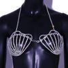 Full Shell Bra Top Wrapped Chest Hot Rhinestone Body Crystal Chain Shiny Women Sexy Lingerie With Diamond