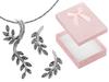 Oxidized Silver Jewelry Set Twig Silver Leaf Set