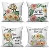 Customizable Throw Pillow Cover Home Decor Sofa Decorative Pillow Cover Spring Daisy Flower Letter Cushion Cover