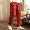 Pantaloni Casual Stampati da Uomo Taglie Forti, Pantaloni Leggeri Larghi con Vita Elastica (5XL-12XL)