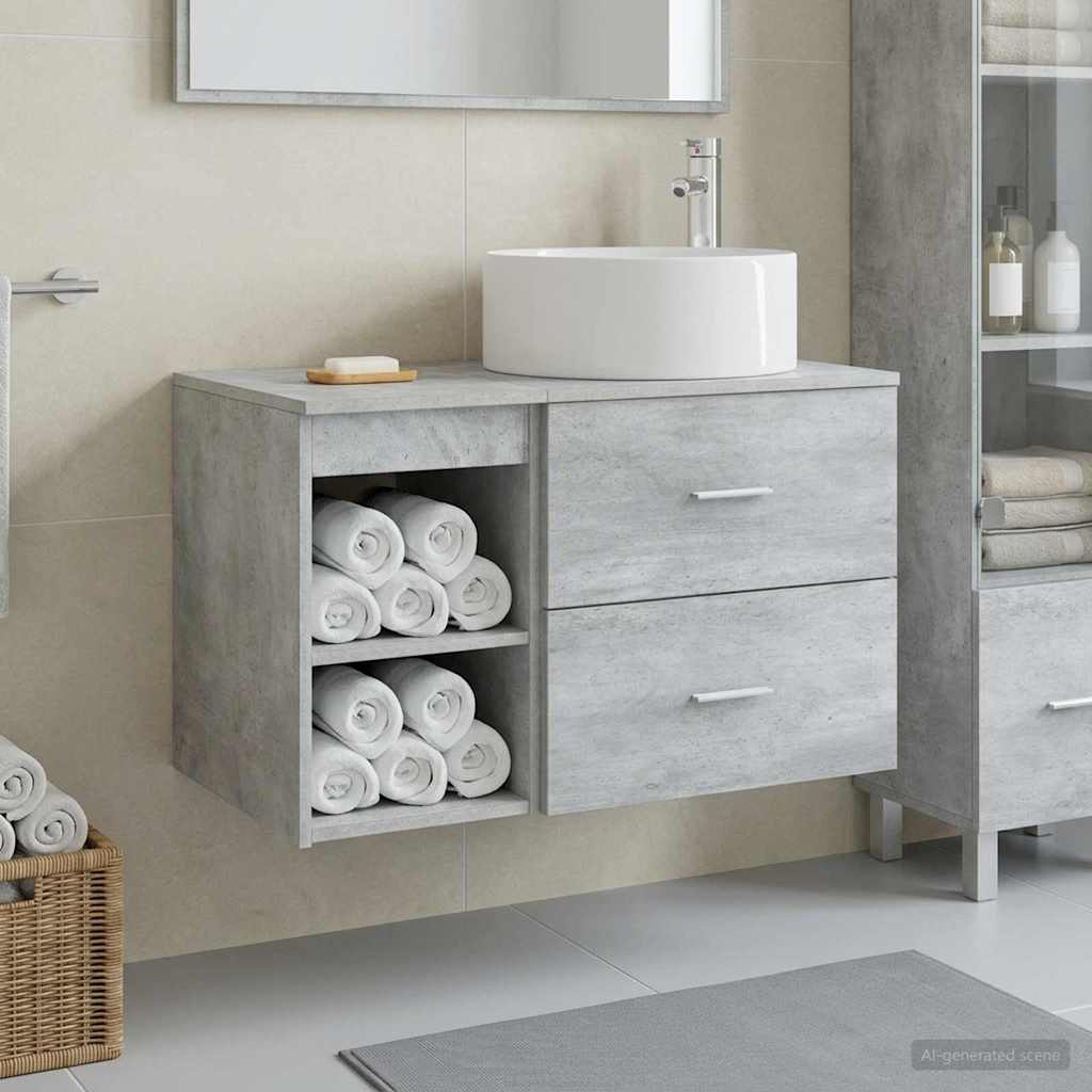 Bathroom Furniture Set 2 Pcs Concrete Grey Particleboard