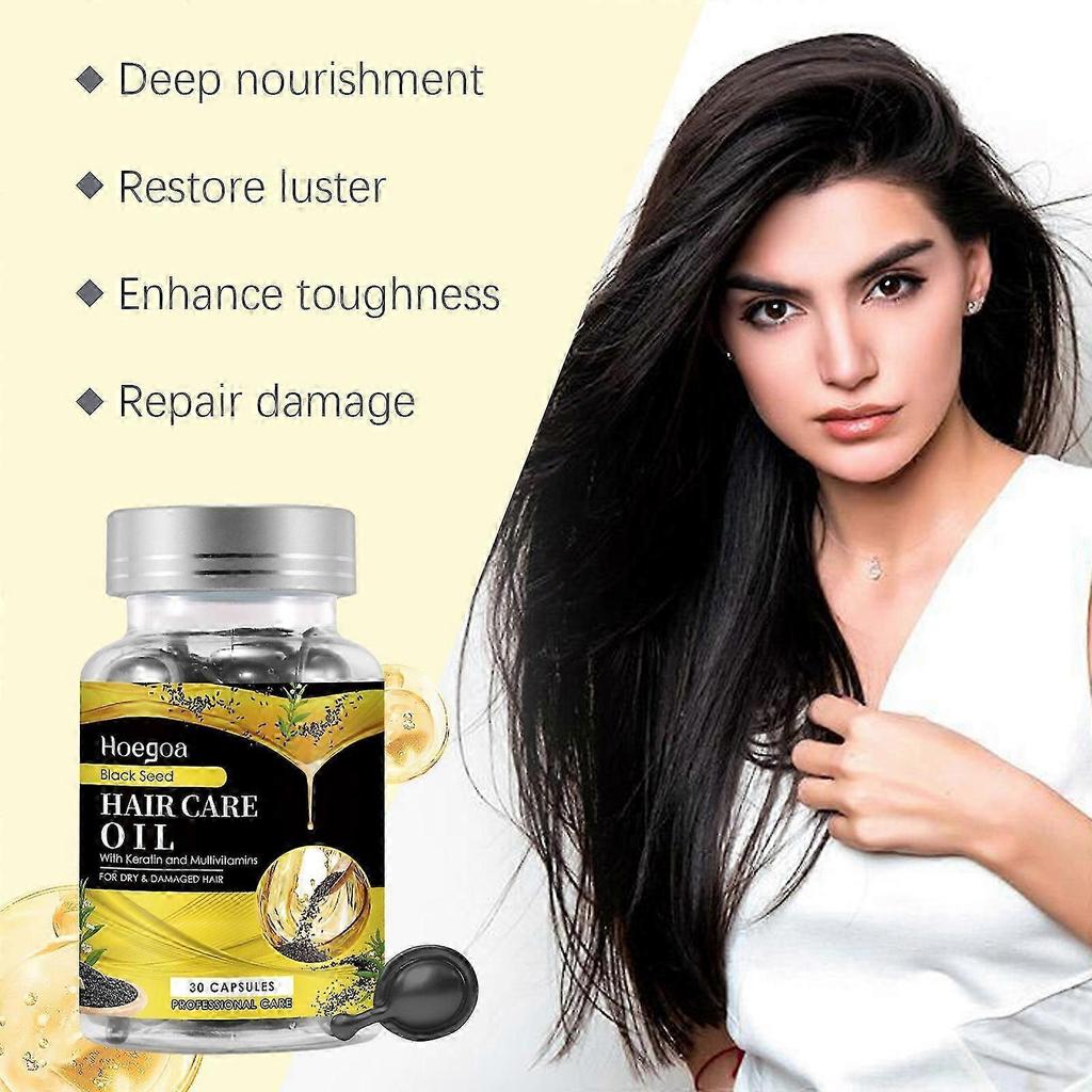 Hoegoa Black Sesame Oil Hair Care Capsules Nourish And Repair Dry Hair And Smooth Hair Care Essential Oil