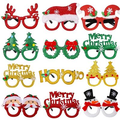 Christmas Glasses Plastic Decorative Glasses Kid Xmax Party Costume Accessory Photo Props Christmas Decoration  Navidad Gift