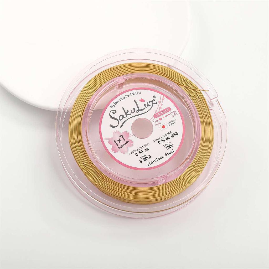 Pearl Gold Silk Wire Jewelry: Bracelet, Earrings, Necklace - Soft Steel Wire for DIY Beading and Accessories.