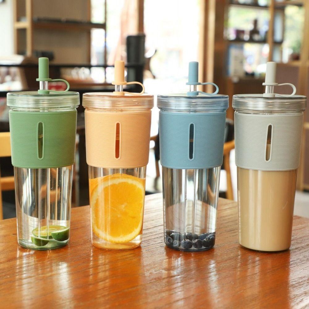 With Straw Clear Tumbler 710ml/24oz Iced Coffee Cup Smoothie Cup Water Bottle  Coffee Cup
