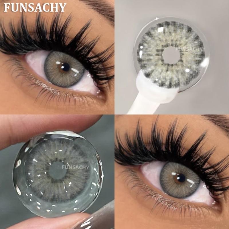 FUNSACHY Natural Contact Lenses 2pcs Blue Green Contact Lenses Color Eye Makeup Gray Pupil and Eyes Color Fashion Beauty Lenses