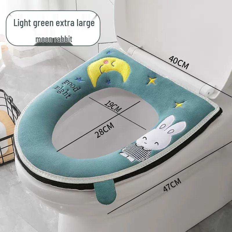 Universal Waterproof Zippered Toilet Seat Cushion - Cute, Thickened, and All-Season