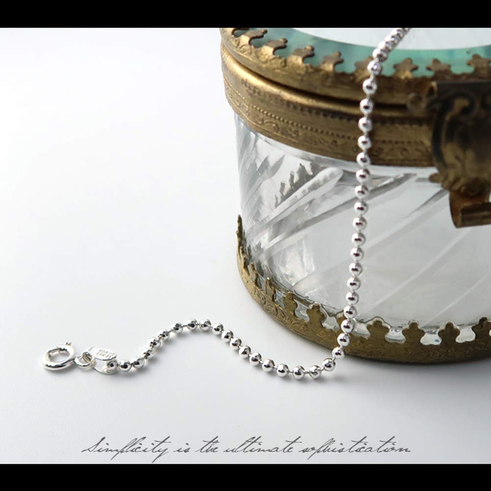 Shinjuku Gin No Kura 2.0mm Cut Ball Chain Silver 925 Bracelet, Approximately 15-18cm Long, Simple, Thin, Delicate for Women