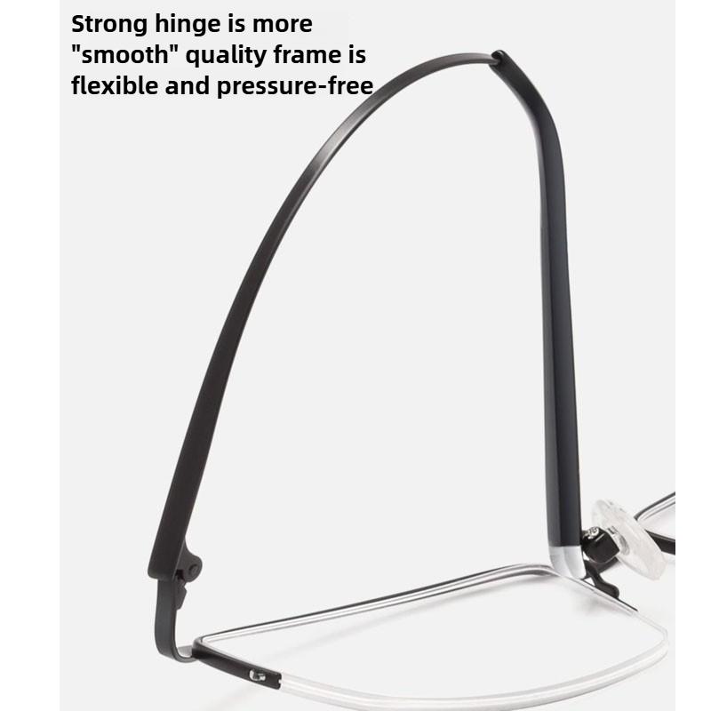 Nouvelles Lunettes de Myopie pour Homme Métal Demi-Monture Lunettes Anti-Lumière Bleue Monture Carrée Tendance Ultra Légères Lunettes de Myopie Finies