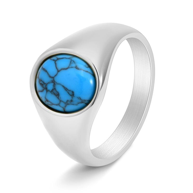 2026 Men's Personality Casting Jewelry European and American Fashion Turquoise Jewelry Accessories