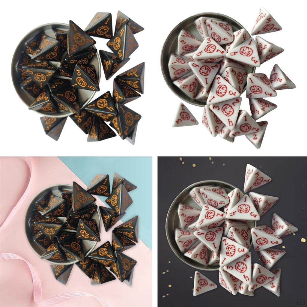 25 Acrylic Pieces D4 Dices, 4 Siares Dices Party Toys, Polyuddral Set for RPG Table Games