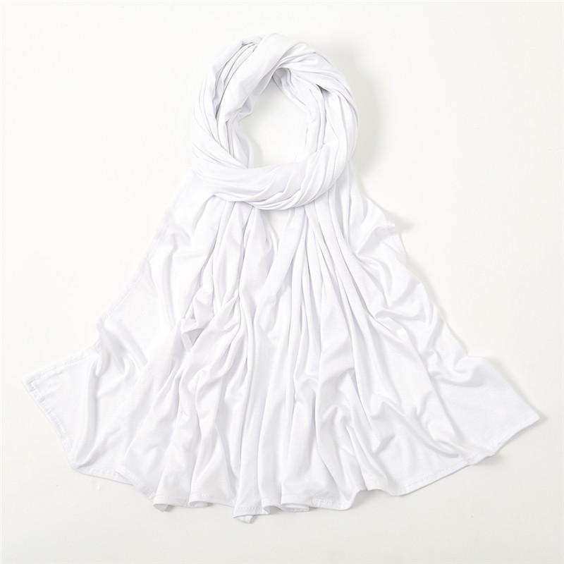 Plain Jersey Thick Hijab Scarf Cotton Polyester Wrap Elasticity Shawls Foulards Long Stretchy Turban Muslim Head Snood 180*60Cm