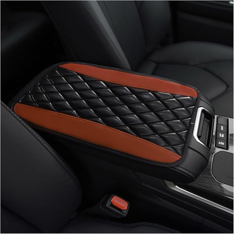 Car Center Console Cushion Pad, PU Leather Waterproof Auto Armrest Box Cover Protector, Comfortable Armrest Seat Box Cover Mat, Universal Car