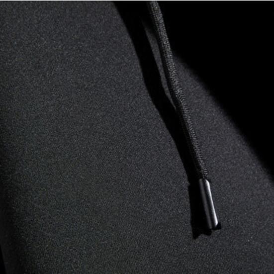 Men Hoodie Coat Solid Color Hooded Thicken Plush Winter Jacket for Daily Wear