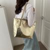 Chic Large Capacity Tote Bag Stylish Minimalist Design For Women In Gold And Silver Colors