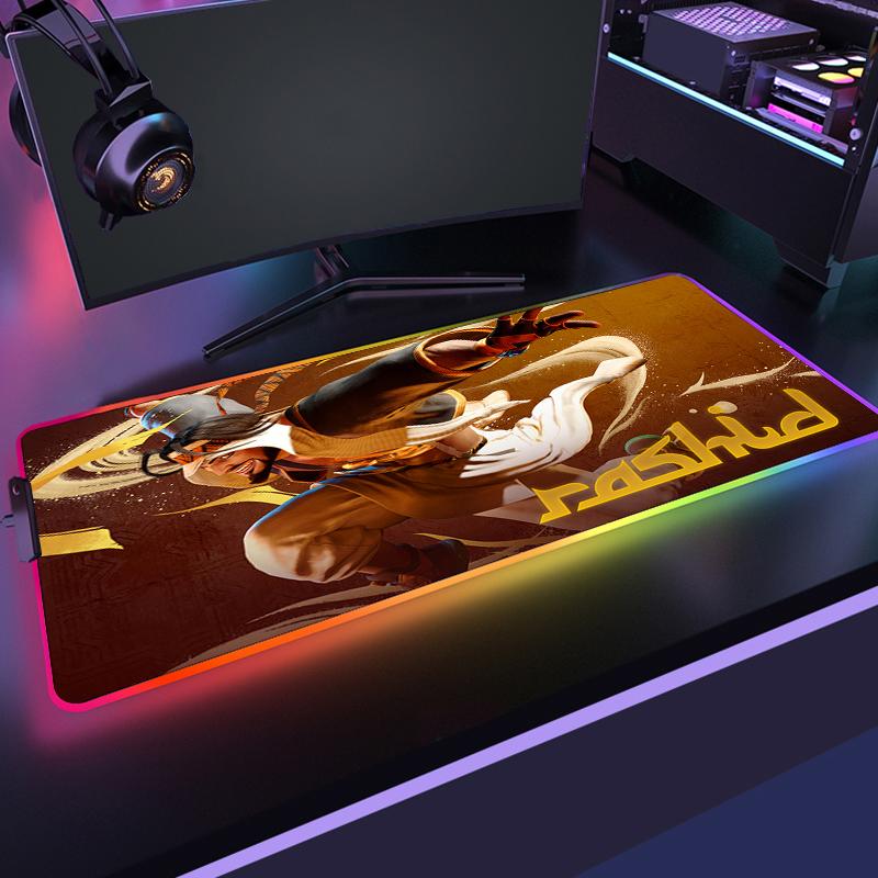 Rgb Xxl Mouse Pad Large Gamer Mousepad Anime Street Fighter Deskmat Gaming Pc Setup Accessories Desk Mat Computer Table Mausepad