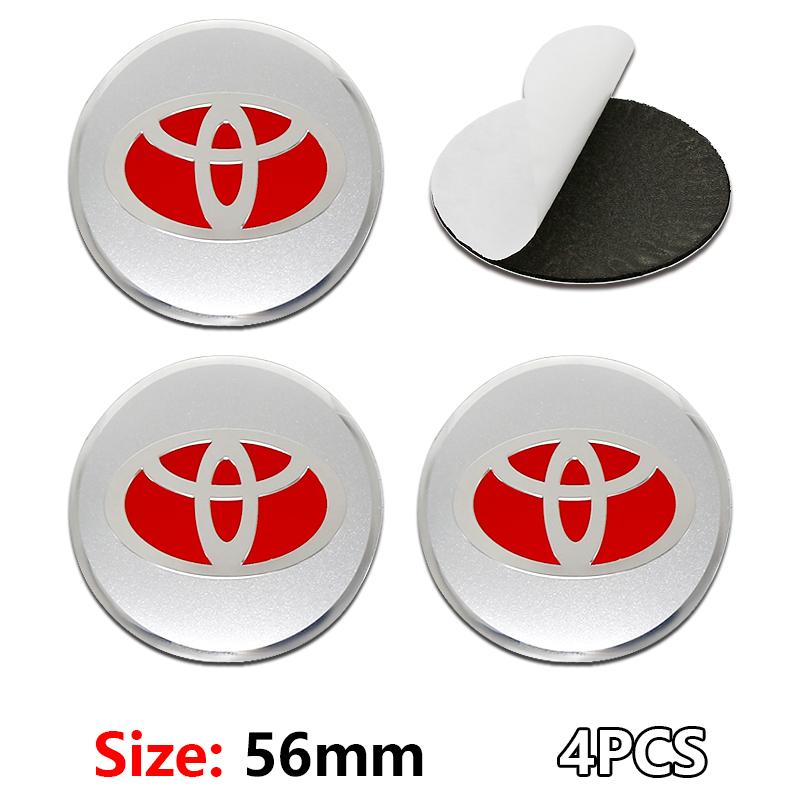 Toyota 56 MM Nakładka na środek piasty koła samochodowego Aluminiowe Metalowe Naklejki z Logo Do Rav4 Corolla Camry Aqua Yaris Cross Auris TRD Prius Chr GR