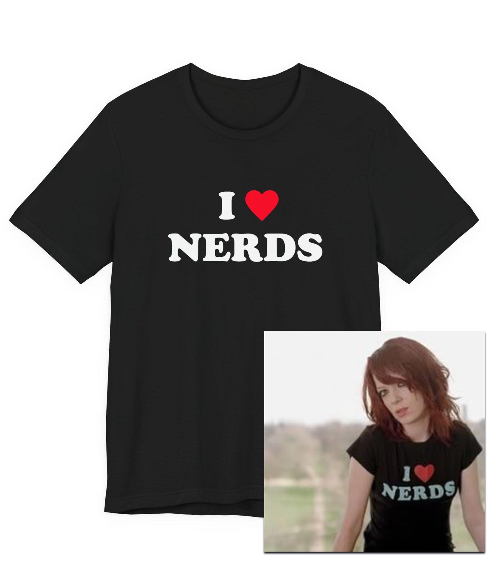 I Heart Nerds Rock and Roll T-Shirt, 90 s Alternative Rock Tee, Grunge Music Shirt, Lead Singer Gift, Female Rocker Top, Funny Nerds Apparel L