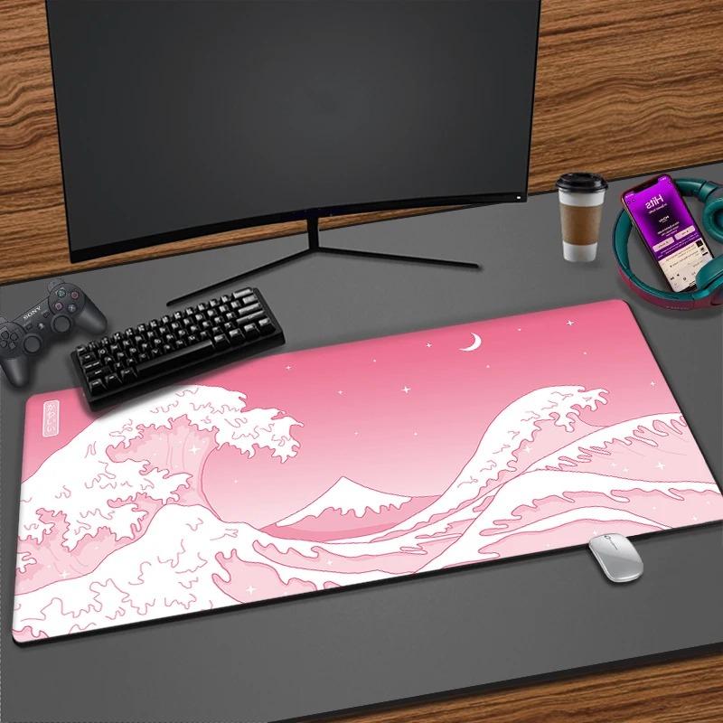 Japanese Pink Sakura Mouse Pad Gaming Office Fuji Cherry Blossom Mousepad XXL Keyboard Mat Non-Slip Laptop Computer Desk Carpet