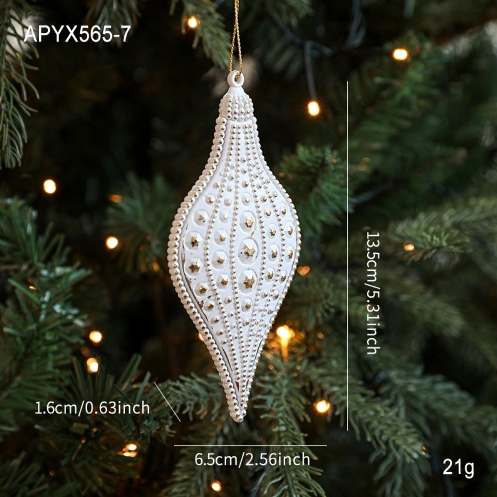 Festive Decor Plastic White Christmas Ornament Elk Snowflake Xmas Baubles Key Christmas Tree Ornament New Year Decoration