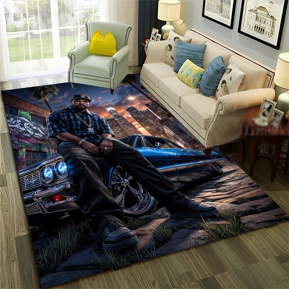 New Legend Rappers Star Art Cartoon Hip Hop Rug for Bedroom Living Room Sofa Home Doormat Decor,Kid Play Non-slip Floor Mat