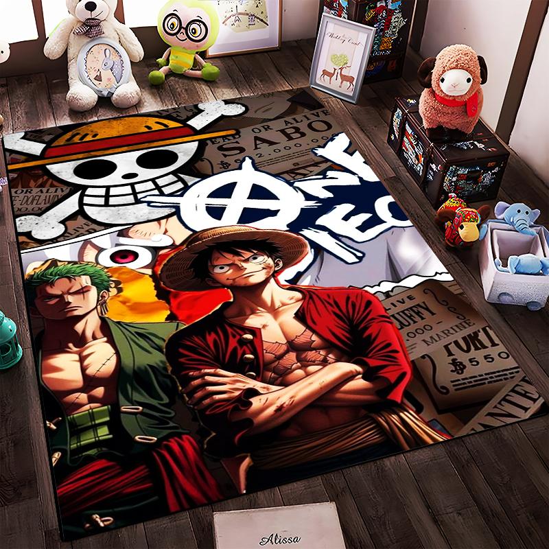 "Anime Style Pirate Themed Carpet with Bold Colors and Iconic Design" Suitable for use as an anti-slip for living room bedroom sofas