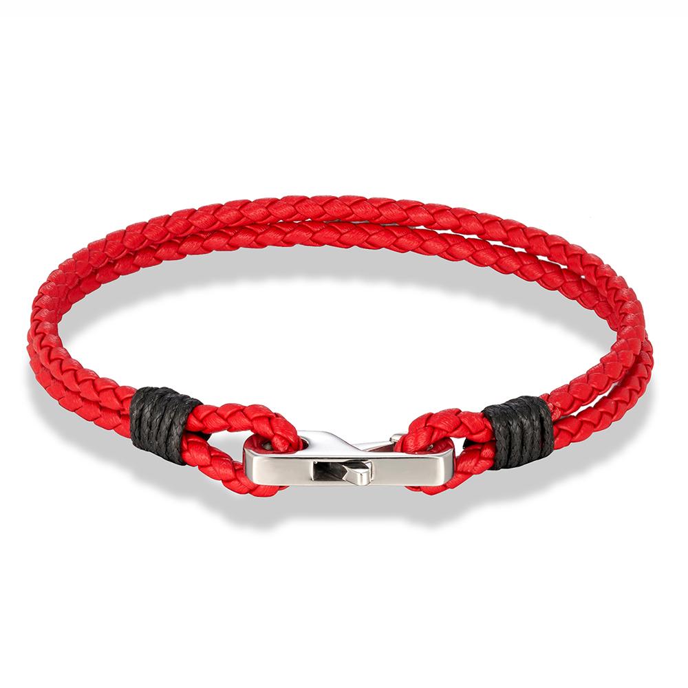 3MM Genuine Leather 316L Square Buckle Bracelet for Men Mature Stable Elegant Design Personalized Perfect Gift for Men
