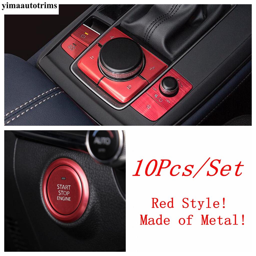 Central Control Gear Shift Multimedia Panel Start Stop Button Cover Trim Accessories For Mazda 3 - 2025 / CX-30 - 2025