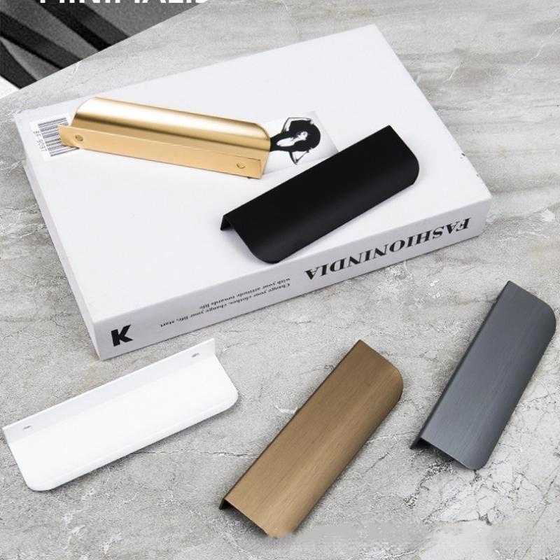 Mânere Metalice Ascunse pentru Sertare, Feronerie Modernă pentru Dulapuri și Sertare, 8cm-50cm