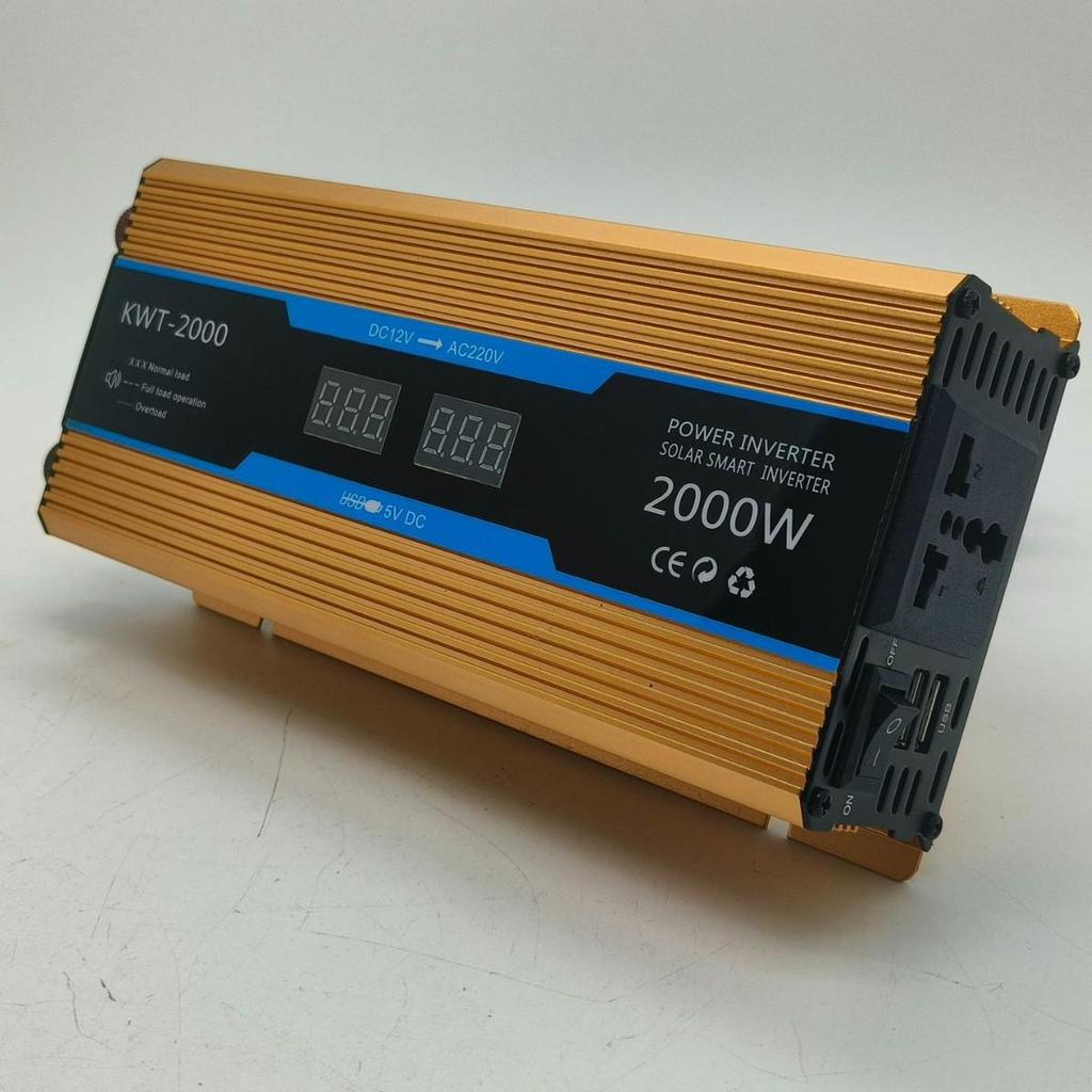 1200W/2000W High-Power Modified Sine Wave Inverter with Dual Display, 12V to 220V Converter