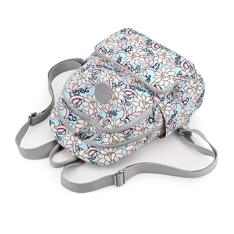 Printed Nylon Backpack Lightweight Travel Backpack